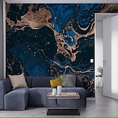 Χαμηλού Κόστους Ταπετσαρία-δροσερές ταπετσαρίες μπλε ταπετσαρία τοίχου τοιχογραφία αφηρημένη μαρμάρινη επένδυση τοίχου αυτοκόλλητο ξεφλούδισμα και ραβδί αφαιρούμενο pvc/υλικό βινυλίου αυτοκόλλητο/συγκολλητικό απαιτείται