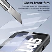 cheap Samsung Cases-Phone Case For Samsung Galaxy Z Fold 6 Z Fold 5 Z Fold 4 Back Cover with Stand Holder with Screen Protector with S Pen Solid Color PC PU Leather