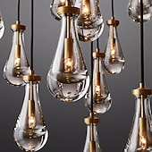 cheap Indoor Wall Lights-Gold Black Wall Sconces Bedside Light with Clear Solid Glass Raindrop for Indoor Wall Lights Living Room Kitchen Hallway