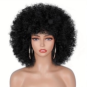 halpa Historialliset peruukit-lyhyet afrokiharat kiharat peruukit naisille synteettiset pörröiset ja pehmeät hiukset peruukit luonnollisen näköiset afrokiharat peruukit päivittäiseen cosplay halloween -käyttöön