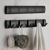 economico organizzatore del bagno-gancio appendiabiti da parete pieghevole, ganci multiuso porta asciugamani per appendiabiti da bagno, gancio per panni per chiavi sul retro della porta, supporto per organizer da bagno a parete, ganci da parete per appendiabiti resistenti