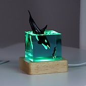 levne Stolní lampy-mořská pryskyřice velryba keporkak 5 cm/2 palce kostka ornament svítící mini noční světlo narozeninový dárek k vánocům
