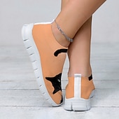 ieftine Adidași de Damă-adidași casual de damă cu imprimeu drăguț de pisici – pantofi din plasă ușoare și respirabile pentru purtarea de zi cu zi