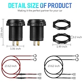 voordelige Auto-oplader-36w dual usb qc3.0 autolader 12v usb-uitgang snel opladen stopcontact met kleurrijke digitale voltmeter &amp; aan / uit knop &amp; 10a ingebouwde zekering voor voertuigen motorfietsen marine boot atv bus