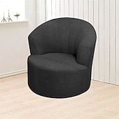 abordables Cubierta de sillón y silla sin brazo-Funda para sillón giratorio de barril de jacquard, funda elástica color burdeos para sillón giratorio, funda para sofá, funda para sillón de club redondo moderno