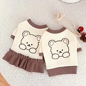 tanie Sukienki-Psy Koty T-shirt Sukienka Śłodkie Codzienny Zima Oddychający Miękka Zmywalny Wygodny Na zewnątrz Codzienne Ubranka dla psów for Bichon frise Szpic miniaturowy szczeniaków i młodych kotów Motyl Small