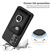 cheap Samsung Cases-Phone Case For Samsung Galaxy S24 S23 S22 S21 S20 Ultra Plus FE A54 A34 A14 S25 Ultra Wallet Case Ring Holder Card Slot Shockproof Solid Color TPU PU Leather