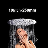 זול מקלחת גשם-ראש מקלחת 12/10/8/6 אינץ&#039; נירוסטה דק במיוחד ראשי מקלחת מפל מים עגולים ראשי מקלחת ראש גשם גשם אביזרי אמבטיה