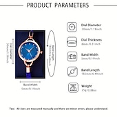 abordables Relojes de Cuarzo-6 unids/set reloj de pulsera para mujer elegante reloj de cuarzo con diamantes de imitación reloj de pulsera analógico vintage &amp; conjunto de joyas regalo para mamá ella