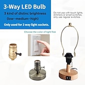 economico Lampadine LED a sfera-lampadina a led lampadina a led a 3 vie 120w equivalente luminosità a 3 livelli lampadina a19 luce calda 3000k bianco 6000k e27 e26 base lampada a led lampada da terra lampada da tavolo lampada a