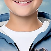 billiga Pojkens 3D-djur-Pojkar 3D Dinosaurie Huvtröja Kappa Ytterkläder Långärmad 3D-tryck Höst Vinter Mode Streetwear Häftig Polyester Barn 3-12 år Utomhus Ledigt Dagligen Normal