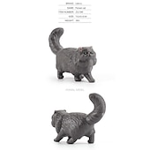 cheap Building Toys-PVC Solid Simulation Pet Cat Model Black And White Cat Stretched Lazily Cat Playing With Cat Tabletop Decoration Small Ornaments