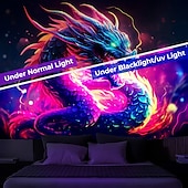 Χαμηλού Κόστους Μαύρισμα ταπετσαρία-blacklight ταπετσαρία uv αντιδραστική λάμψη στη σκοτεινή λάμψη πάρτι νέον trippy ομιχλώδης δράκος κρεμαστή ταπετσαρία τοίχου τοιχογραφία για κρεβατοκάμαρα σαλονιού