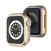baratos Capa Smartwatch-2 por Pacote Estojo de relógio com protetor de tela Compatível com Apple Watch Series 8 7 41mm 45mm / Series 6 5 4 SE 40mm 44mm / Series 3 2 1 38mm 42mm Resistente a riscos Bling Diamond Limpar HD