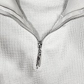 abordables suéter de los hombres-Hombre Pulóveres Suéter de punto Saltador Estriado Waffle Tejer Tops regulares Punto Cremallera de un cuarto Plano Escote Chino Contemporáneo moderno Trabajo Ropa Cotidiana Ropa Invierno Negro Caqui