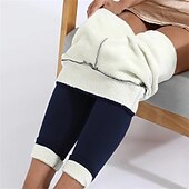 levne Legíny s fleecovou podšívkou-Dámské Legíny Módní Šik ven Plná délka Vysoký pas Jednobarevné Vysoký střih Teplý Yumuşak Pohodlné Lehce elastické Venkovní ulice Denní nošení Černá Tmavě šedá Zima Podzim
