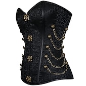 olcso Felsők-Punk és gótika Steampunk Félmelles fűző Szerepjáték külföldi Extra méret Egyszínű Jelmez Női Fantasy Steampunk Mindszentek napja Farsang Felnőttek Nadrágok Fűző