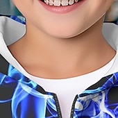 billiga Pojkens 3D Vision &amp; Geometri-pojkar 3d-grafisk huvtröja ytterplagg långärmad 3d-utskrift höst vintermode streetwear cool polyester barn 3-12 år dragkedja med huva utomhus casual daglig normal passform