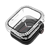 baratos Capa Smartwatch-2 por Pacote Estojo de relógio com protetor de tela Compatível com Apple Watch Series 8 7 41mm 45mm / Series 6 5 4 SE 40mm 44mm / Series 3 2 1 38mm 42mm Resistente a riscos Bling Diamond Limpar HD