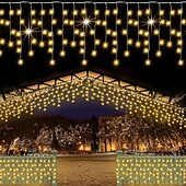 olcso USB-tápellátás-4m Karácsonyi jégcsap fények 96 LED Meleg fehér Hideg fehér Kék Ablak / Függöny / Jégcsap lámpák USB Karácsonyi dekoráció USB által