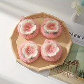 abordables Nettoyage de la cuisine-Jolie serviette à vaisselle en forme de petite fleur, nettoyage double face sans huile, tampons épais et durables, fournitures de nettoyage