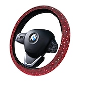 cheap Steering Wheel Covers-3pcs Bling Car Accessories Set For Women, Bling Steering Wheel Covers Universal Fit 15 Inch