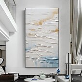 cheap Abstract Paintings-Handmade Oil Painting Canvas Wall Art Decor  Original Abstract Beach in full for Home Decor With Stretched FrameWithout Inner Frame Painting