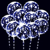 billige Batteridrevet-elegant bryllupsmottak fest ledet ballong lysende fest bryllupsrekvisita dorm festdekorasjon gjennomsiktig boble dekorasjon bursdag bryllup led ballonger lysslynge julegave