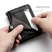 economico porta carte e custodie-portafoglio da uomo in pelle combinazione porta carte d&#039;identità in pelle pu con design a catena antifurto