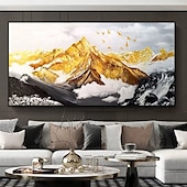 cheap Landscape Paintings-Handmade Hand Painted Oil Painting Wall Art  Large Size Contemporary Golden Mountains Home Decoration Decor Rolled Canvas No Frame Unstretched