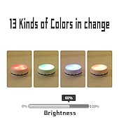 tanie Światła krążkowe-Oświetlenie ledowe 3/6 sztuk oświetlenie podszafkowe 13 kolorów reflektor led na podczerwień rgb dotykowy szafka ściemnianie otoczenia lampka nocna pat hockey light timer z pilotem