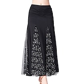 abordables Tenues de danse de salon-Danse de Salon Jupes Imprimé Couleur Pure Fantaisie Femme Utilisation Entraînement Taille haute Polyester