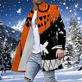 billiga lättviktsrock för män-Herr Vinterkappa Rock Kappa Utekväll Helgen Mönster Höst vinter Nedvikt Långärmad Vit Rubinrött Blå