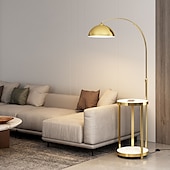 cheap LED Floor Lamp-Curved Floor Lamp for Living Room, Modern Farmhouse Industrial Standing Lamp, Black Tall Lamp with Metal Shade, Suitable for Bedroom Office Sofa, Bulb Included, 360° Rotatable Arm 110-240V