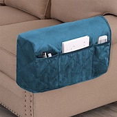 baratos Capa para assento de Sofá &amp; Apoios de Braços-2 peças capas de apoio de braço para cadeiras e sofás capas de braço de sofá para capas de apoio de braço de sofá com bolso lateral protetor de móveis antiderrapante capas de apoio de braço laváveis
