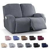 cheap Recliner Chair Cover-Loveseat 3 Seater Burgundy Recliner Covers Cover for Large Reclining Chair Slipcover Seat Reversible Washable Protector with Elastic Adjustable Straps for Kids Pets