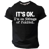 ieftine Tricouri amuzante pentru bărbați-Tricou grafic sarcastic cu litere pentru bărbați Tricou cu imprimeu în 3D cu guler rotund Tricou cu mânecă scurtă Designer zilnic Retro Vintage Sporturi în aer liber Vacanță Ieșiri Negru Violet Verde