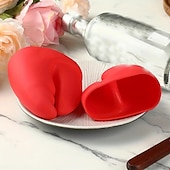 abordables Barbecue et cuisine extérieure-1 paire de maniques anti-brûlure, ensemble de gants de cuisine en silicone rouge, gants de cuisine à pinces de homard, gants de cuisine en forme de crabe rouge, gants de cuisine en silicone antidérapants, gants de cuisine sûrs pour le four