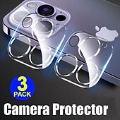 זול מגיני מסך ל-iPhone-3 יחידות מצלמה עדשה מגן עבור Apple אייפון 16 iPhone 15 Pro Max 14 Plus 13 12 11 Pro Max זכוכית מחוסמת קשיחות 9H (HD) ניגודיות גבוהה עמיד לשריטות