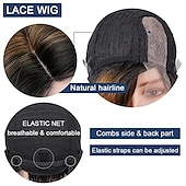 baratos peruca mais velha-Perucas de cabelo curtas com corte pixie perucas retas para mulheres perucas de substituição de cabelo sintéticas resistentes ao calor