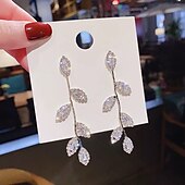 economico Orecchini-Per donna Chiaro Orecchini a goccia Gioiellerie geometrico A foglia Moda Di moda Argento sterling S925 Orecchini Gioielli Argento / Oro Per Matrimonio Feste 1 paio