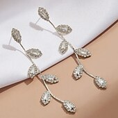economico Orecchini-Per donna Chiaro Orecchini a goccia Gioiellerie geometrico A foglia Moda Di moda Argento sterling S925 Orecchini Gioielli Argento / Oro Per Matrimonio Feste 1 paio