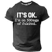 ieftine Tricouri amuzante pentru bărbați-Tricou grafic sarcastic cu litere pentru bărbați Tricou cu imprimeu în 3D cu guler rotund Tricou cu mânecă scurtă Designer zilnic Retro Vintage Sporturi în aer liber Vacanță Ieșiri Negru Violet Verde