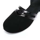 cheap Ballroom Shoes &amp; Modern Dance Shoes-Women&#039;s Black Ballroom Dance Shoes with Suede Sole - Low Heel, Comfortable and Non-Slip Practice Latin Dance Shoes with Straps