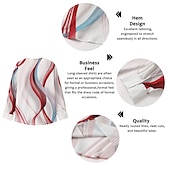 ieftine Model Geometric-Bărbați Model Geometric Curbă Geometrie Cămașă Camașă cu nasturi Manșon Lung Modă Șic Stradă Designer În aer liber Casual Zilnic Vară Toamnă În V Imprimeu Albastru Verde Roșu Vin Albastru piscin