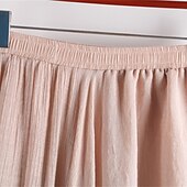 cheap Plain Skirts-Women&#039;s Skirt A Line Swing Fashion Casual Maxi High Waist Skirts Solid Colored Ruched Irregular Hem Vacation Causal Light Blue Black White Pink Spring &amp; Summer Cotton