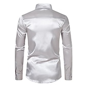 levne Pánské saténové košile-Pánské Košile Saténová košile Košile pro volný čas Košile na knoflíky Černá Žlutá Vodní modrá Červená Světle šedá Dlouhý rukáv Bez vzoru Klopa Dovolená Denní Oblečení Módní Na běžné nošení Pohodlné