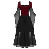 abordables Robes-Rétro Vintage Punk &amp; Gothique Médiéval Robe Sorcière Femmes Fantaisie Steampunk Nuit de Walpurgis Décontracté Quotidien Adulte Robe Printemps &amp; Été