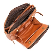 cheap Handbag &amp; Totes-Women&#039;s Vintage Three-Layer Leather Crossbody Shoulder &amp; Clutch Bag – Multi-Compartment Design for Casual, Work, and Travel Use