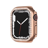 baratos Capa Smartwatch-2 por Pacote Estojo de relógio com protetor de tela Compatível com Apple Watch Series 8 7 41mm 45mm / Series 6 5 4 SE 40mm 44mm / Series 3 2 1 38mm 42mm Resistente a riscos Bling Diamond Limpar HD
